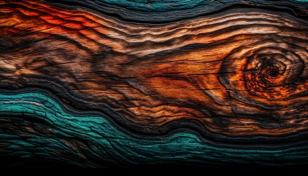 Абстрактный фон из деревянных досок с разноцветными фракталами, созданными ИИ