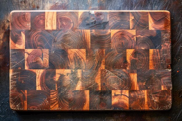 Photo abstract wooden block pattern texture on reflective surface for background use