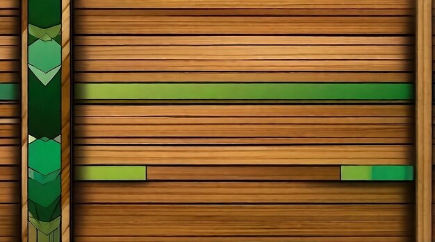 Abstract wooden and geometric background green colors