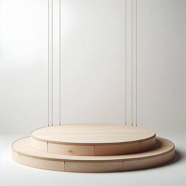 An abstract wooden stage or podium