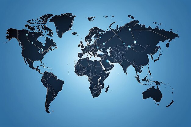 Abstract world map on blue