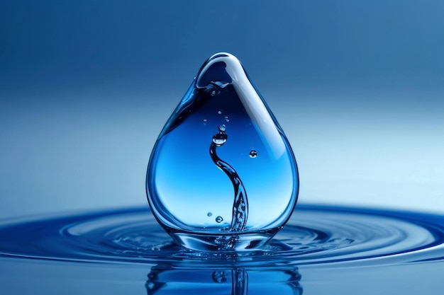 abstract World Water Day with dropping Closeup of crystal ball with glass reflection Background