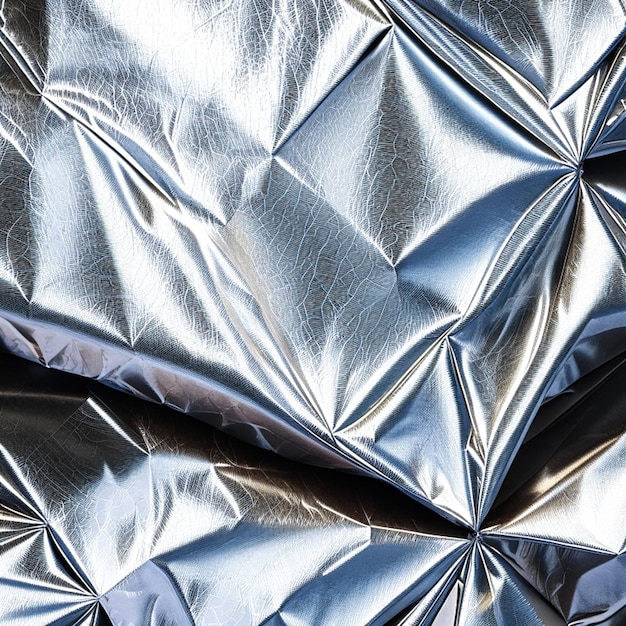 Photo abstract wrinkled aluminum foil background