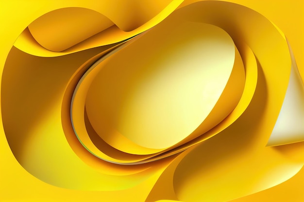 Abstract yellow background 3d geometric shapes Generative AI
