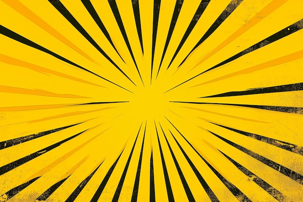 Photo abstract yellow background with rays and grunge effects