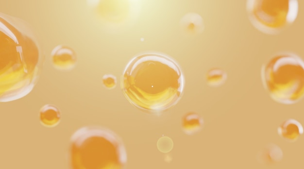 Abstract yellow bubble background