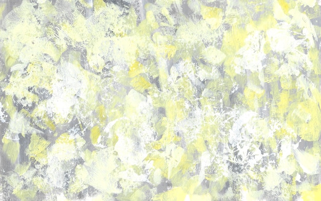 Abstract yellow and grey texture. Hand drawn gouache rough background. Trendy colors backdrop. Brush strokes painting.