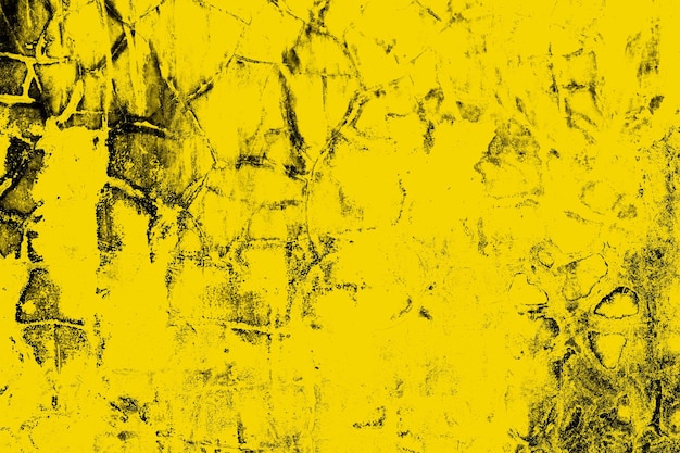 Abstract yellow grunge texture background of old cement plaster wall surface