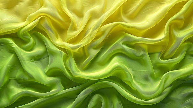 Photo abstract yellow and lime green fabric background lines stripes waves drapery noise grain grungy bright neon shades design template