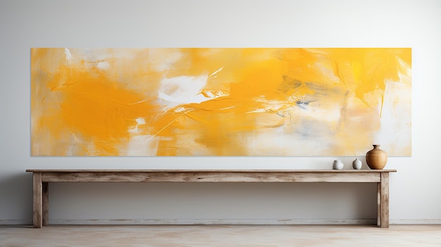 抽象的な黄色オレンジ水彩壁