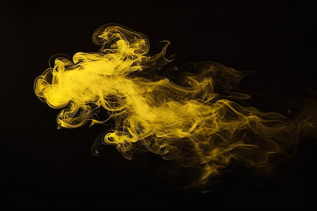 abstract yellow smoke on black background