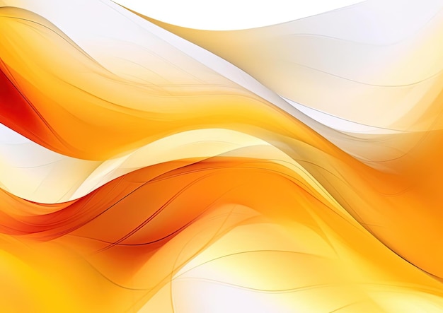 白とオレンジのスタイルで抽象的な黄色の波ベクトル