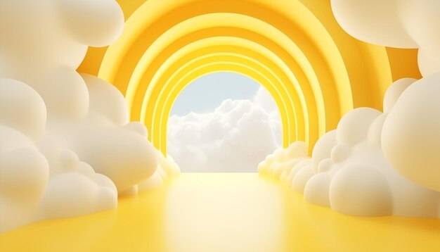 Abstract yellowblue background skies and clouds the entrance to paradise