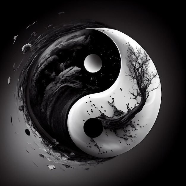 Abstract yin yang-symbool