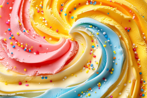 Photo abstract yogurt ice cream swirls background mock up