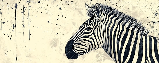 Abstract zebra art with grunge elements