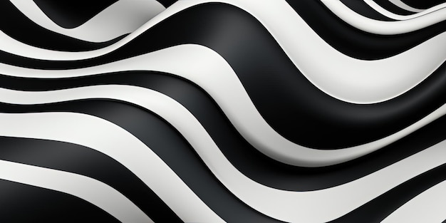 Photo an abstract zebra background with a black and white striped pattern in the style of wavy lines and