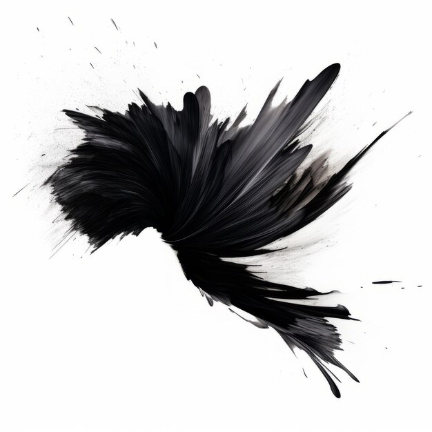 Foto abstract zwart photoshop-penseel op effen witte achtergrond