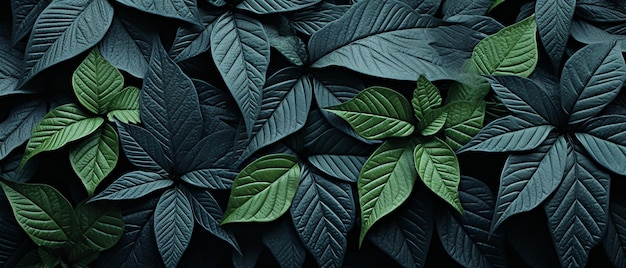 Abstract Zwarte bladeren texturen voor tropische vibes