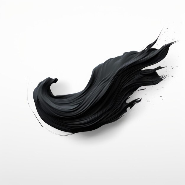 Foto abstract zwarte photoshop-kwast op een gewone witte achtergrond