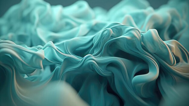 Foto abstracte 3d-beweging blauwe en witte stof met vloeibare golven zwarte achtergrond en rand