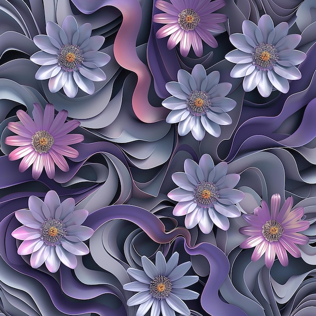 Abstracte 3D bloemen achtergrond