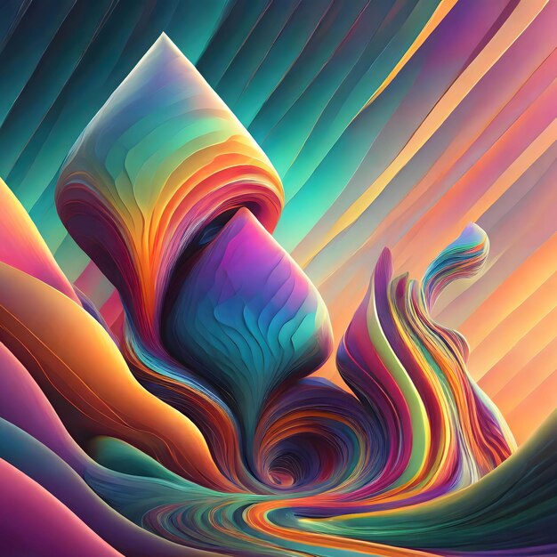 Abstracte 3D-effectgradiëntvormen