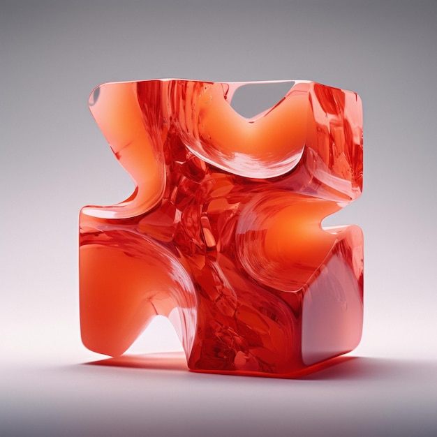Abstracte 3D gekleurde glazen vorm