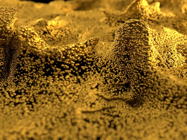 Abstracte 3d gouden deeltjesachtergrond