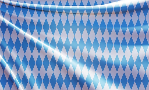Abstracte 3D-illustratie van een Beierse vlag op golvende stof