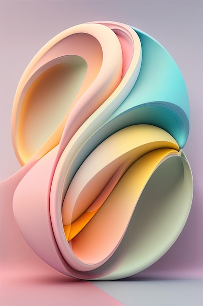 Abstracte 3D Pastelkleuren Achtergrond
