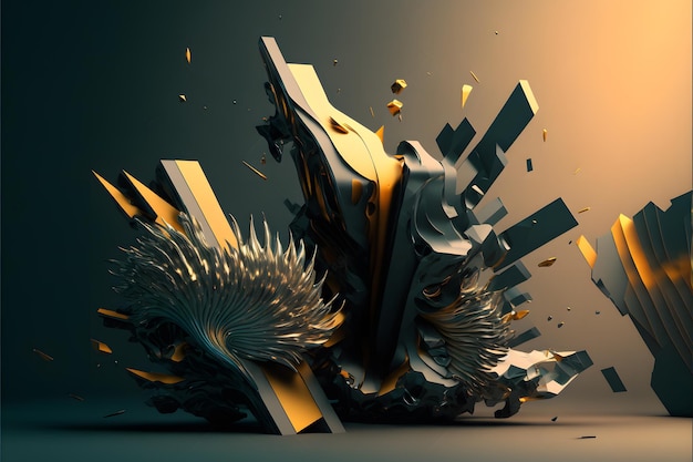 Abstracte 3d render, futuristisch ontwerp als achtergrond, moderne illustratie