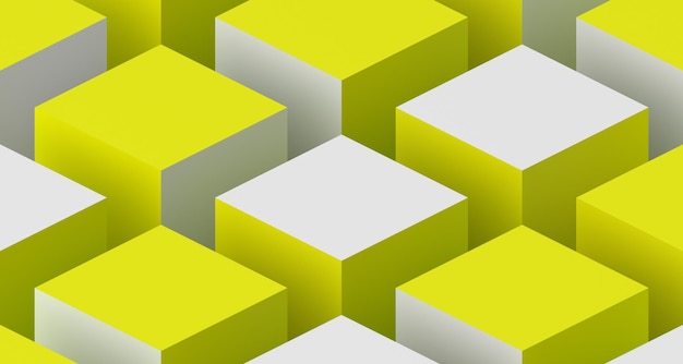 Abstracte 3d render moderne achtergrond met kubussen geometrisch ontwerp
