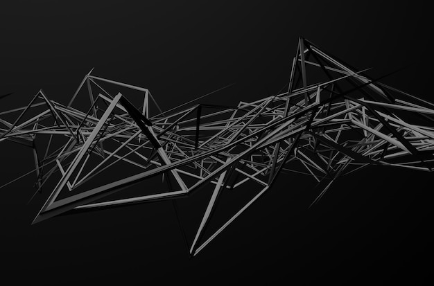 Abstracte 3D-weergave van chaotische structuur