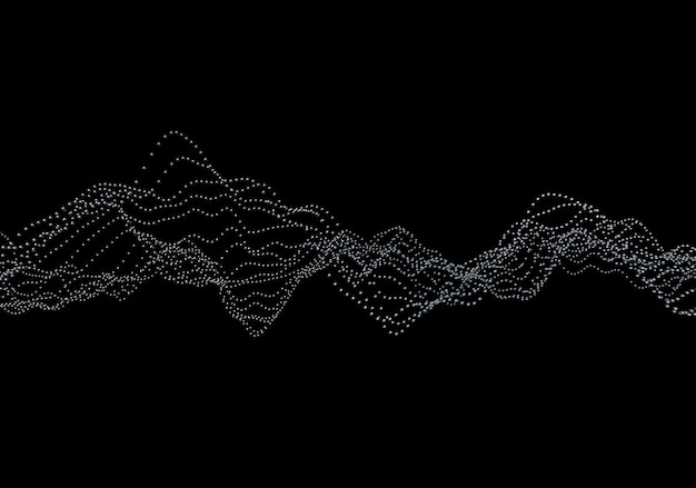 Abstracte 3D-weergave van golven met deeltjes