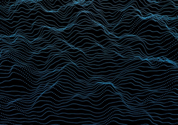 Abstracte 3D-weergave van golven met deeltjes