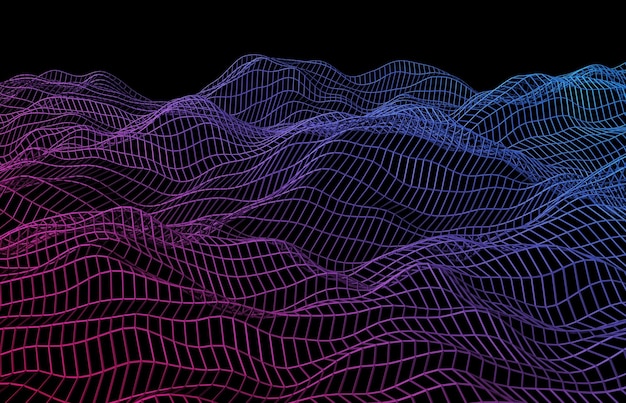 Abstracte 3D-weergave van het oppervlak met golven