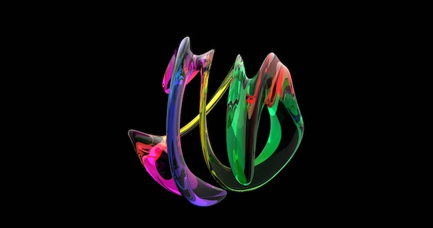 Abstracte achtergrond 3D-glas of 3D-glow behang 3D-rendering