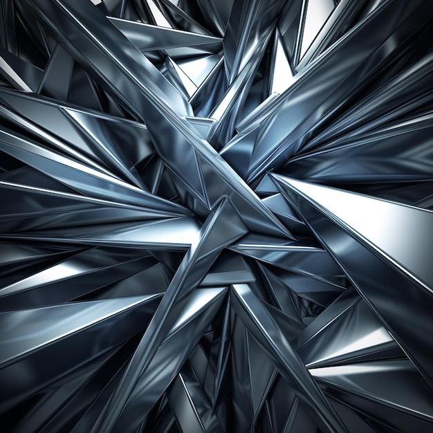 Foto abstracte achtergrond 3d scherpe vervorming zilveren kleur gegenereerd door ai