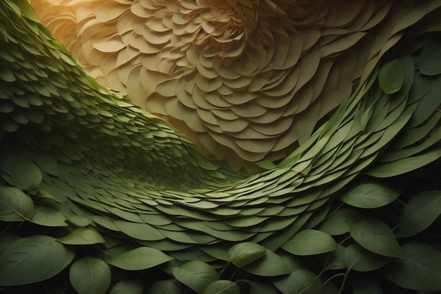 abstracte achtergrond gemaakt van groene bladeren generatieve ai