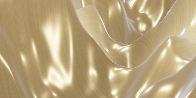 Abstracte achtergrond gouden golven kromgetrokken textuur 3d illustratie