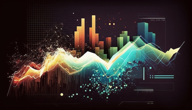 Abstracte Achtergrond grafiek aandelenmarkt Generatieve AI