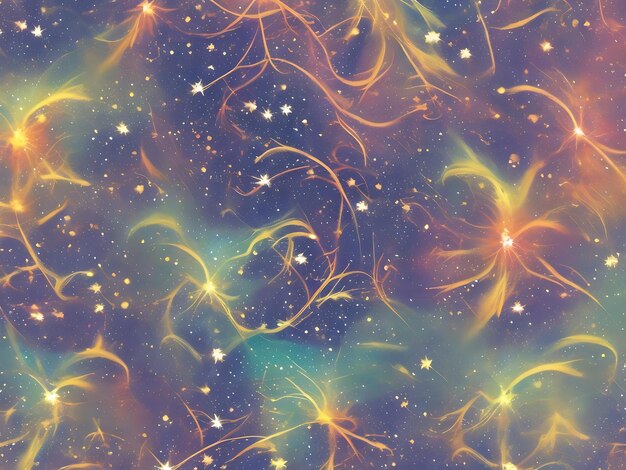 abstracte achtergrond inspireerde de kosmos met wervelende nevels en sterren tegen een donkere achtergrond