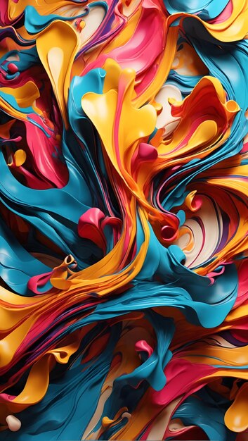 Abstracte achtergrond Kleurige verdraaide vormen in beweging Verdraaide textuur achtergrond kleurrijke vloeibare behang vloeibaren achtergrond AI generatief