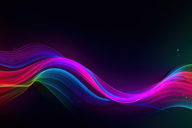 Abstracte achtergrond kleurrijke neon golvende linten gloeien in ultraviolet spectrum licht