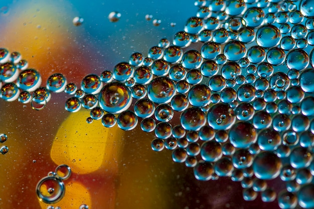 Foto abstracte achtergrond. macrofotografie. olie bubbels. watertextuur.