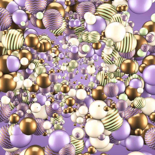 Abstracte achtergrond met elementen. 3D illustratie, 3D-rendering.