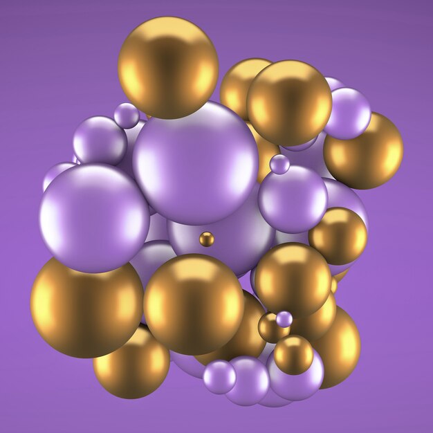 Abstracte achtergrond met elementen. 3D illustratie, 3D-rendering.
