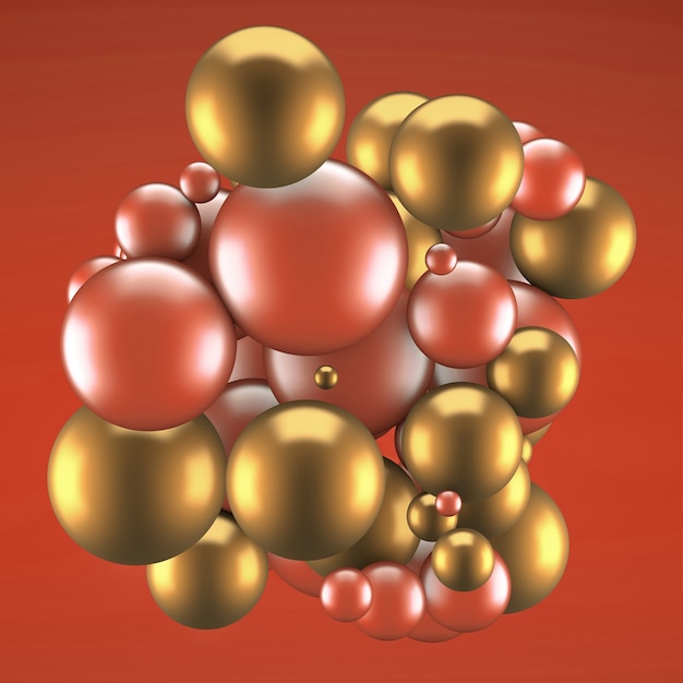 Abstracte achtergrond met elementen. 3D illustratie, 3D-rendering.