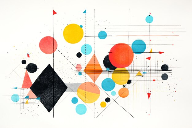 Abstracte achtergrond met kleurrijke geometrische elementen Generatieve ai